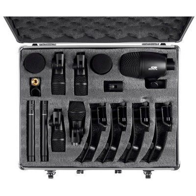Monoprice 7-piece Drum and Instrument Mic Kit with Mounts and Case, Designed to Mic a Full Drum Kit, Cardiod Polar Pattern - Stage Right Series