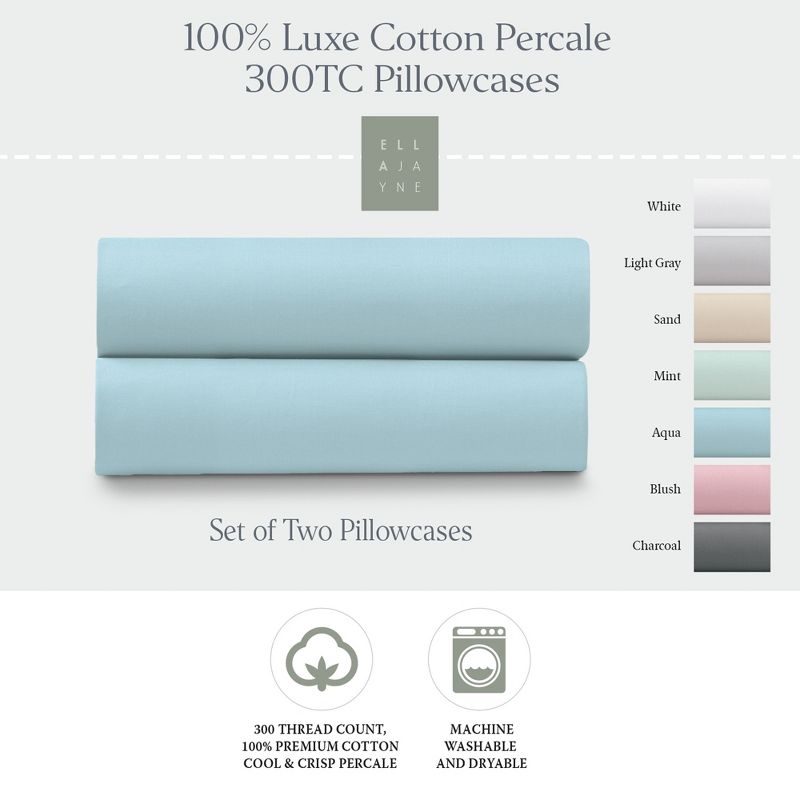 100% Cotton Percale Cool and Crisp Pillowcase Set, 1 of 9