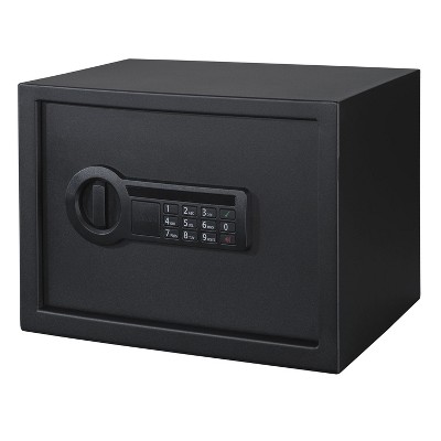 Stack On Home Personal Safe Lock Box with Electronic Combination /Biometric Fingerprint Lock, Interior Light, and Anti Theft Alarm, Medium