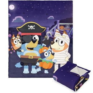 Bluey Family Halloween Silk Touch Faux Shearling Throw Blanket 50x60 Inches - 1 of 4