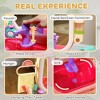 TopComfy Vanity Tables Kids Vanity Set with Faucet Mirror Music and Accessories for Playroom Use, Pink, 21.7"*11.4"*28" - 4 of 4
