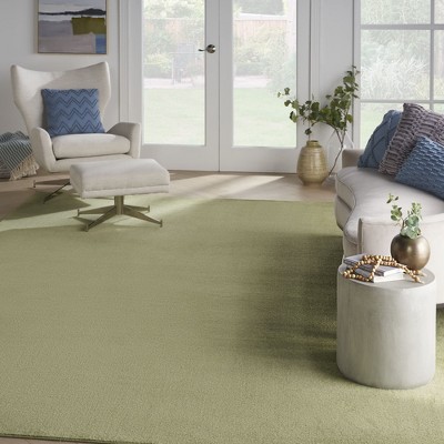 Handmade Green Synthetic Rectangular 10' x 14' Rug
