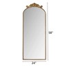 58"x24" Arched Vintage Full Body Mirror, Ornate Carved Applique, Wall Mount Mirror for Retro Home Decor, Bronze/Silver - ModernLuxe - 3 of 4