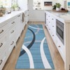 Indoor Modern Stripe Abstract Area Rugs for Living Room Bedroom Ultra Soft Washable Low Pile Non Slip Carpet Thin Floor Mat 2'x6'Blue - 4 of 4