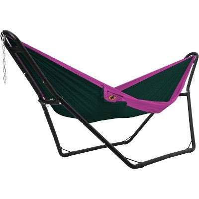 Hammock Stand, Steel Hammock Frame Heavy Duty 550 LBS Capacity 2Person, Fits Hammocks 9 to 14 Ft, Portable Hammock Rack Universal for Indoor Outdoor