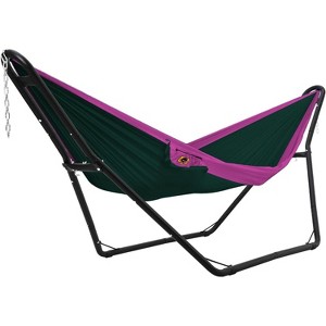 Hammock Stand, Steel Hammock Frame Heavy Duty 550 LBS Capacity 2Person, Fits Hammocks 9 to 14 Ft, Portable Hammock Rack Universal for Indoor Outdoor - 1 of 4