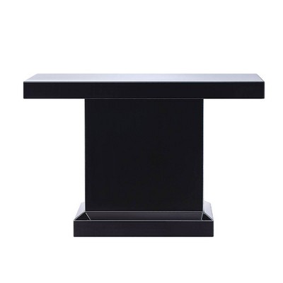 47" Mirrored Wood Console Table with Faux Diamonds