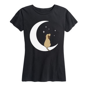 Women's - Instant Message - Dog On Moon Short Sleeve Graphic T-Shirt - 1 of 4