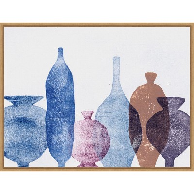 Amanti Art Vases 1 Blue by Pernille Folcarelli Canvas Wall Art Print Framed 24 x 18-in.