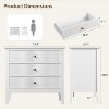 3 Drawer Dresser, Wood Chest of Drawers with Fluted Design, Wide Storage Organizer with Metal Legs and Anti-Tip Kit for Bedroom or Living Room - 2 of 4