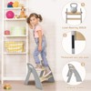 Itopfox Wooden 2 Step Stool for Kids Bathroom Sink Foldable Anti-Slip for Toilet Potty Training, Child Stepping Stool for Kitchen Nursery Bedroom - 3 of 4