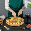 Royal Craft Wood Bamboo Large Cheese Round Board and Knife - 2 of 4