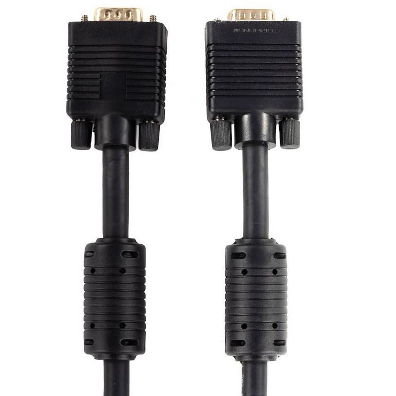 Monoprice Super VGA Cable - 10 Feet - Black | Male to Male Monitor Cable with Ferrite Cores (Gold Plated), 2 of 6