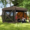 Outsunny 12' x 12' Hexagonal Pop Up Gazebo with 5 Sidewalls, Portable Outdoor Canopy - 2 of 4