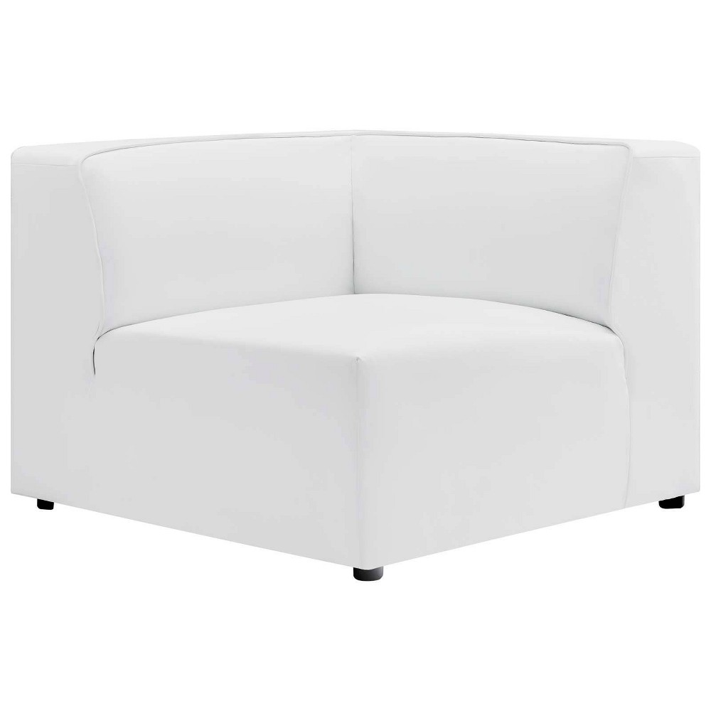 Photos - Sofa Modway Mingle Vegan Leather Corner Chair White  