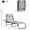 Summit Adventure 4-Position Folding Chaise Lounge - Breathable Mesh Tanning Chair for Pool/Beach/Yard (Cream White) - 3 of 4
