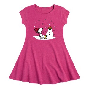 Girls' - Peanuts - Snoopy Woodstock Snowman - 1 of 3