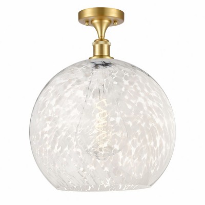 White Mouchette - 1 Light Semi-Flush Mount In Modern Style-17.88 Inches Tall and 13.75 Inches Wide