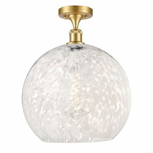 White Mouchette - 1 Light Semi-Flush Mount In Modern Style-17.88 Inches Tall and 13.75 Inches Wide - 1 of 1