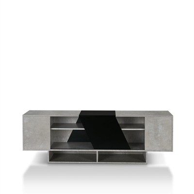 Barista Modern Wood 70.86-Inch TV Stand in Cement - Furniture of America