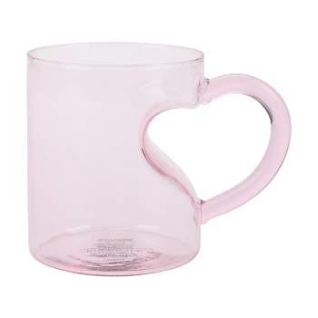 Bioworld Heart Transparent Pink Glass Mug