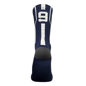 Mk Socks Player ID Jersey Number SINGLE Crew Sock - Navy Blue, White - 1 of 1