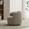Kumasinova 360° Swivel Armchair, Corduroy Barrel Chair, Upholstered Accent Chair with Pillow, Round Reading Armchair for Club, Living Room, Bedroom - 3 of 4