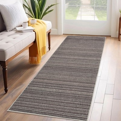 Modern Striped Area Rugs for Living Room, Washable Soft Non Slip Low Pile Rug