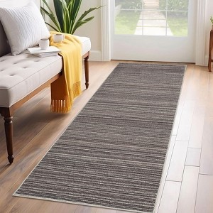 Modern Striped Area Rugs for Living Room, Washable Soft Non Slip Low Pile Rug - 1 of 4
