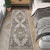 Faux Wool Vintage Printed Area Rug with Non Slip Backing Machine Washable Stain Resistant  Soft  Accent Carpet for Indoor Places - 2 of 4