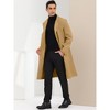 Lars Amadeus Men's Winter Single-Breasted Notched Lapel Long Overcoat - 4 of 4