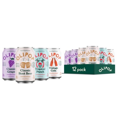 Olipop Prebiotic Soda Pop, Best Variety Pack - 12 Oz Can (Pack of 12)