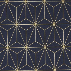 Prism Navy Blue and Gold Geometric Paste the Wall Wallpaper - 1 of 4