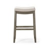 HomeRoots 31" Gray and Cool Gray Fabric and Solid Wood Backless Bar Height Bar Chair - 4 of 4