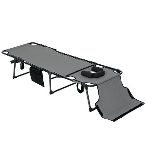 Aghana Digitals Foldable Mesh Tanning Lounge Chair with 5-Position Recline, Reading Hole, Side - 1 of 4