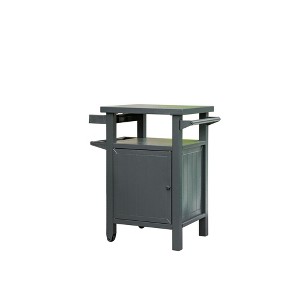 Grill Carts Outdoor with Storage and Wheels, Whole Metal Portable Table and Storage Cabinet for BBQ,Deck,Patio,Backyard(Dark Grey) - 1 of 4