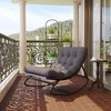 Outdoor Rocking Chairs, Comfortable Lounging Chair with Removable Cushions, Sturdy Metal Frame, Padded Seat for Patio, Garden,Nursery, Or Living Room - 2 of 4