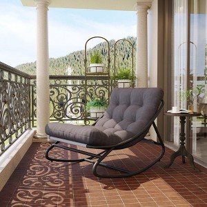 Whizmax patio Royal Rocking Chairs, E-Coated Outdoor Rocking Recliner with Cushion for Front Porch Garden Patio Backyard - 1 of 4