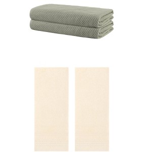 REGALWOVEN Bath Hands Towel Sets For Bathroom, Gym, SPA 2 Pack - 1 of 4