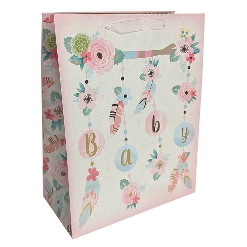 Medium Boho Florals Baby Shower Gift Bag : Target