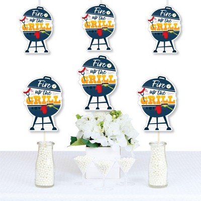 Big Dot of Happiness Fire Up the Grill - Grill Decorations DIY Summer BBQ Picnic Party Essentials - Set of 20