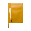Ruled Journal Vegan Leather with Pocket 6.25"x8.25" Mellow Yellow - DesignWorks Ink: Adult Lined Notebook, Mustard, 192 Pages - 3 of 4