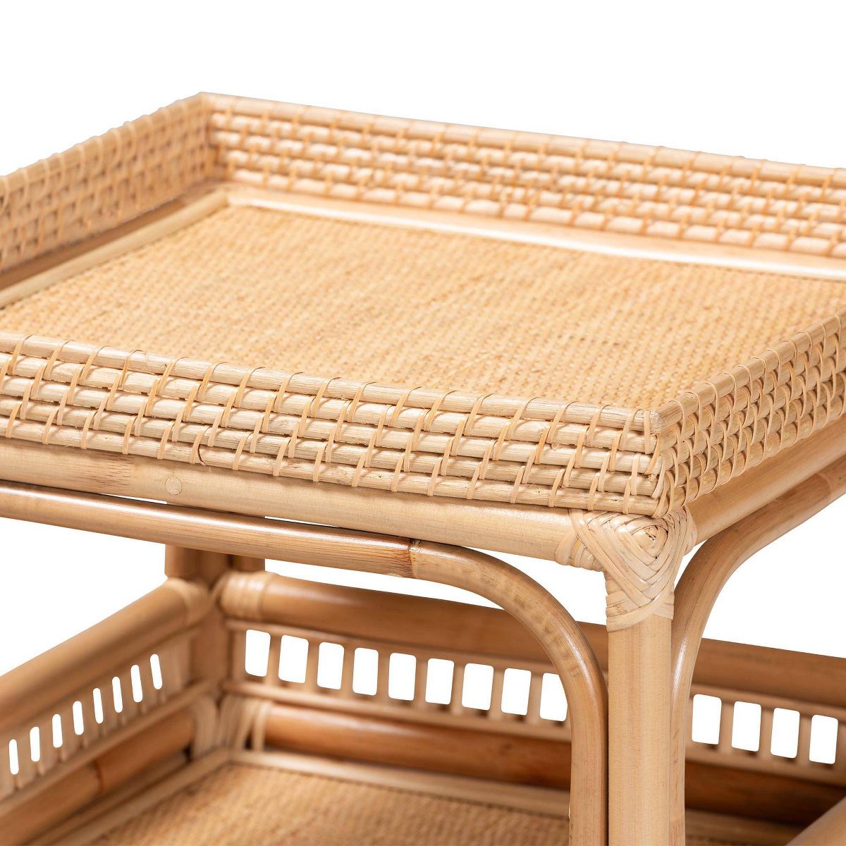 bali & pari Lombok Natural Rattan End Table Natural: Bohemian Style, Handcrafted, No Assembly Required - thumbnail 4