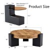 Modern Double Layer Marble Coffee Table with Detachable Glass Top Space Saving Round Table for Living Room Bedroom or Small Spaces-The Pop Home - 4 of 4