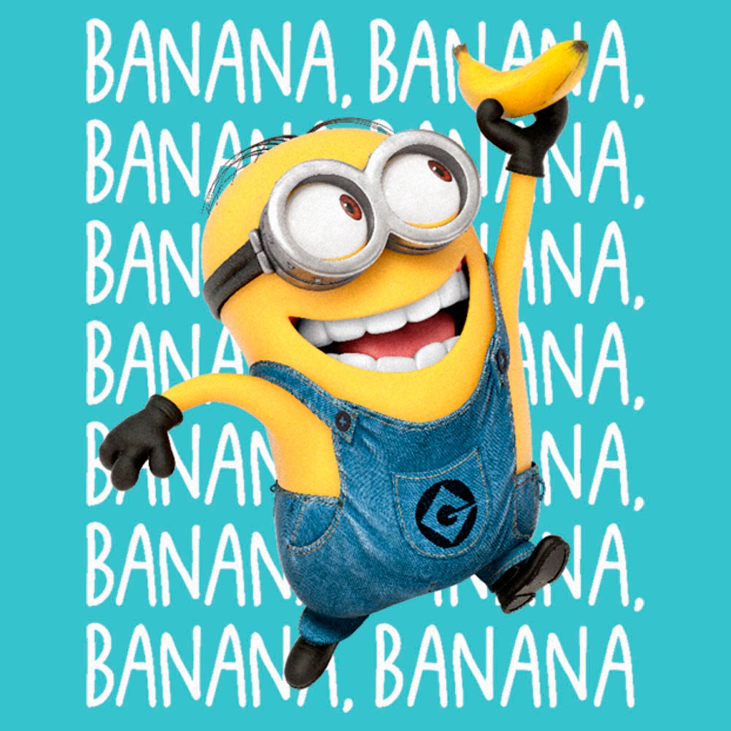 Футболка Despicable Me Minions Banana Repeat T-Shirt - Tahiti Blue для девочек, цвет: Синий — фото 2