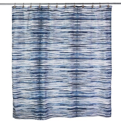 Shibori Stripe Shower Curtain Blue - SKL Home