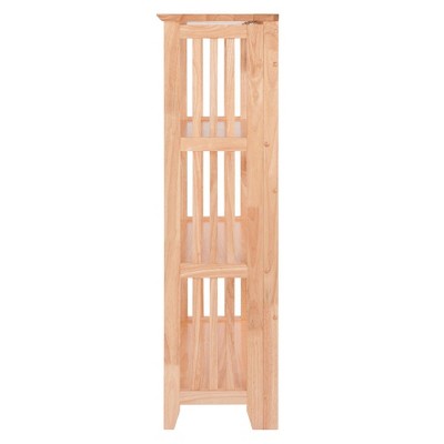 Natural Light Wood 4-Tier Foldable Bookshelf