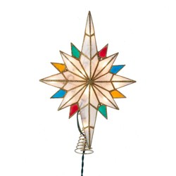 Kurt Adler 9-inch 10-light 8-point Gold Capiz Star Treetop : Target