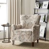 Vincent Wooden Upholstered Armchair with Fabric Pattern and Wingback Design for Bedroom| ARTFUL LIVING DESIGN - 2 of 4