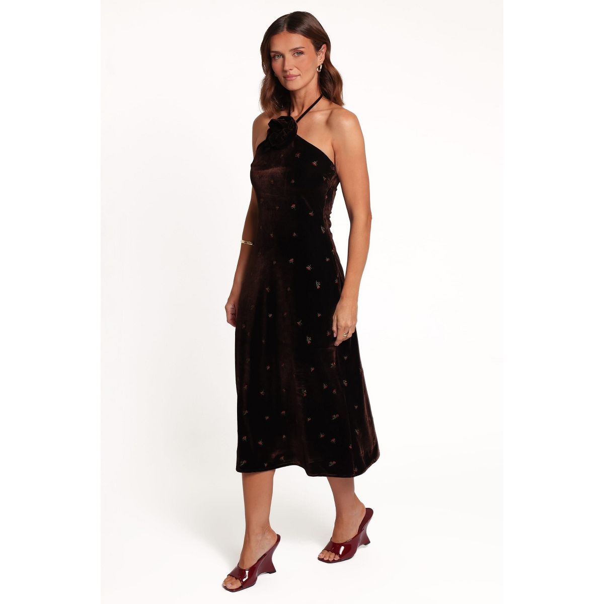 Enrique Halterneck Velvet Dress